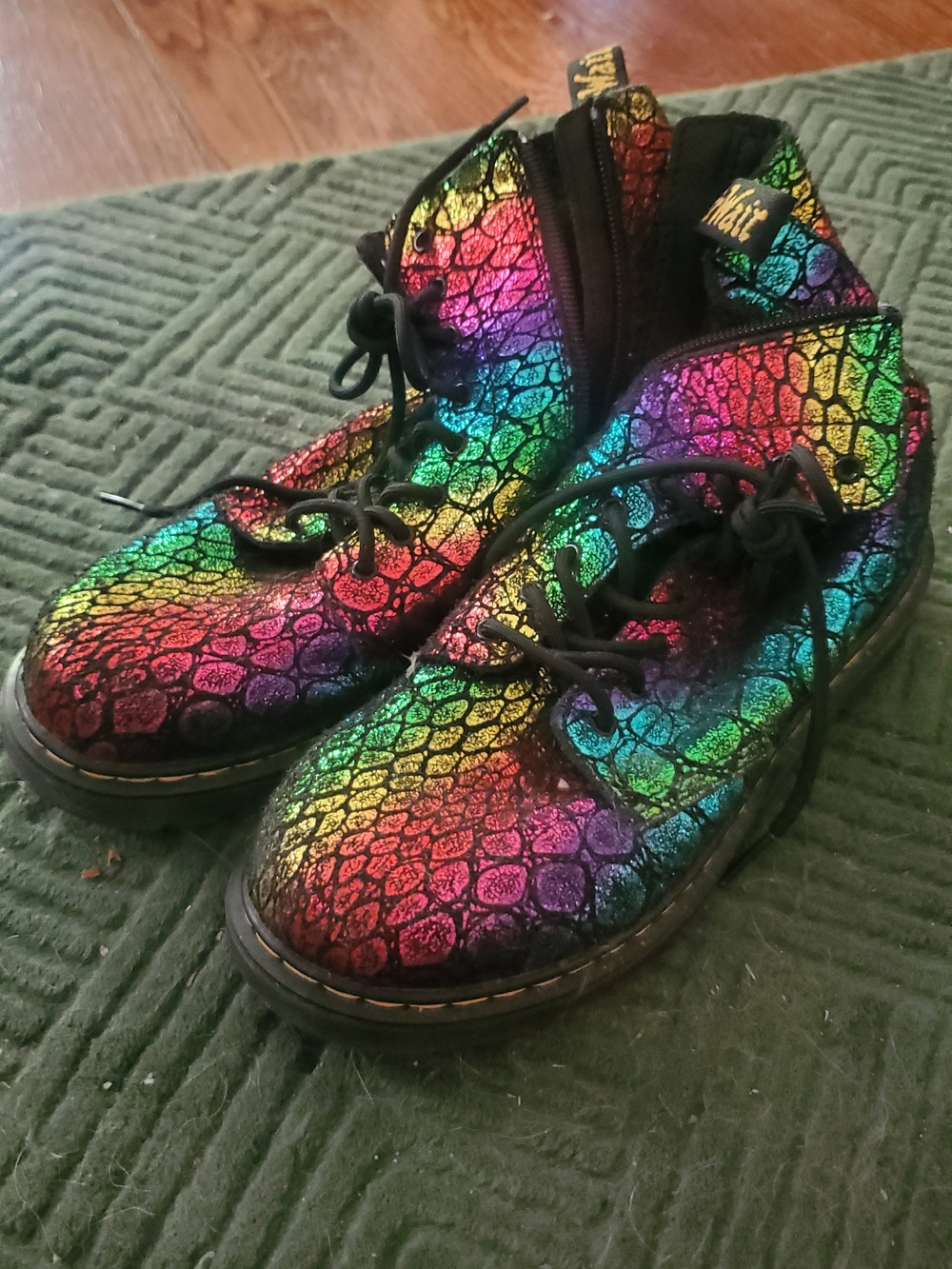 Dr. Martens Rainbow Zip Boots.